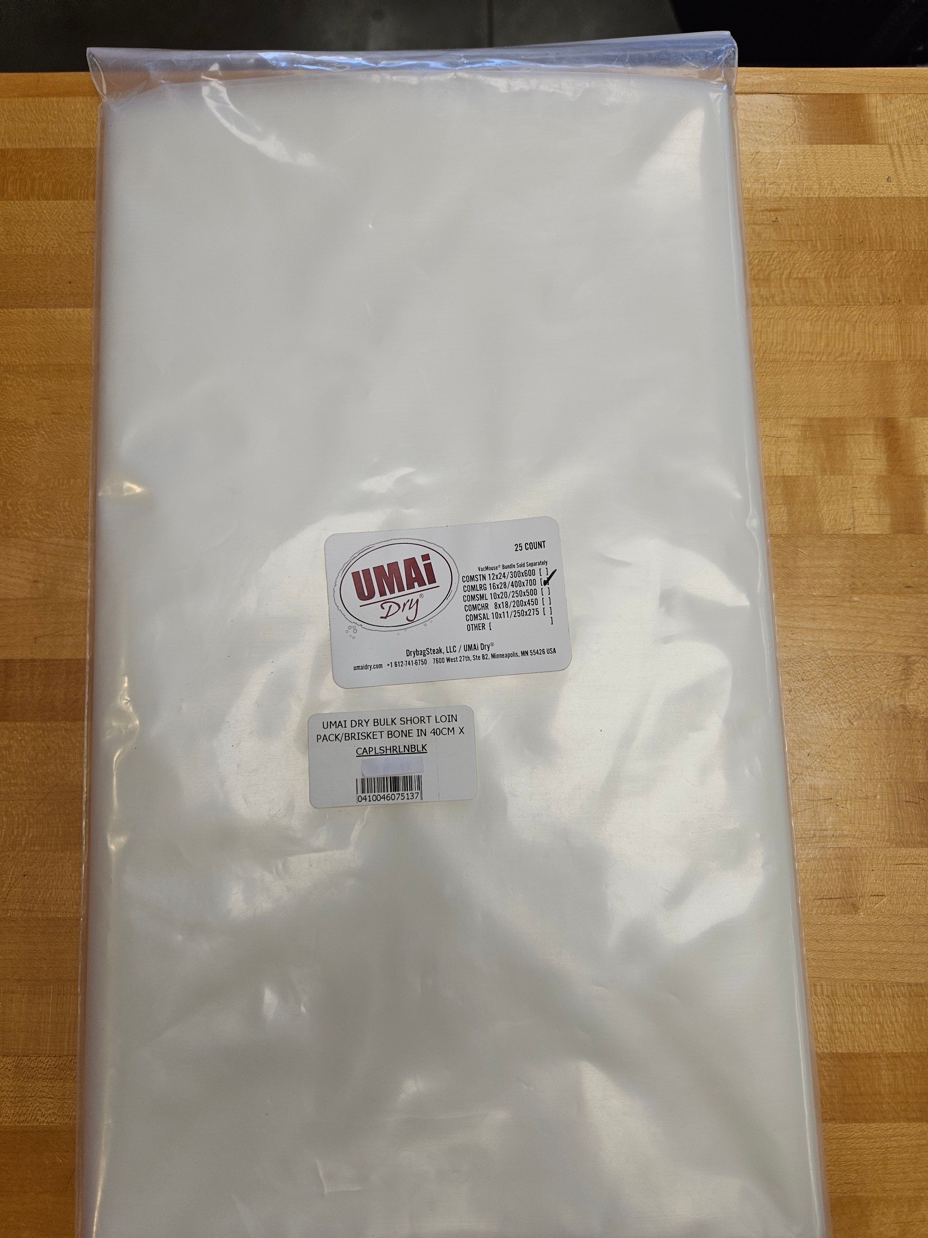 Umai Dry Bulk Short Loin Pack/Brisket Bone In 40cm X 70cm 25 per pkg ...
